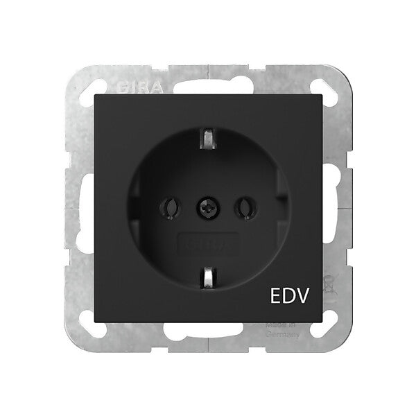 Gira Steckdose Aufdruck EDV Schwarz 4458005